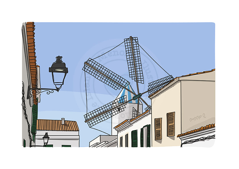 Sant Lluis Mill Print 2
