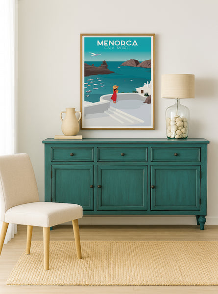 Póster y láminas neovintage Cala Morell - Menorca
