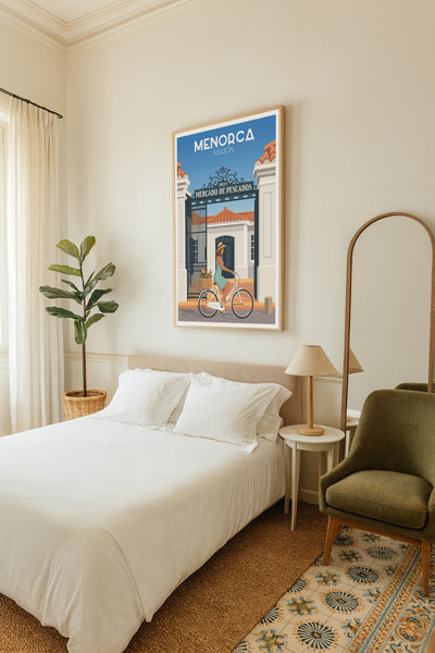 Póster y láminas neovintage Mercado de Pescados, Maó - Menorca