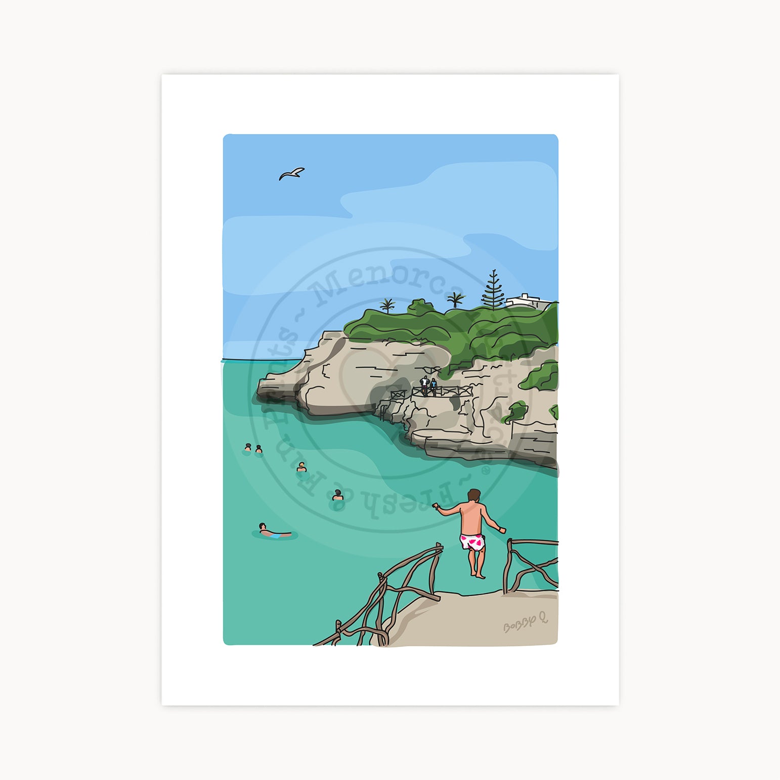 Cala en Brut Woodcut