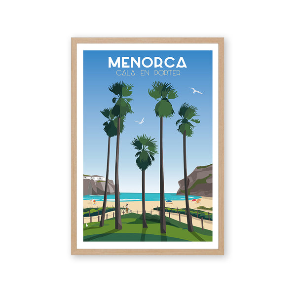 Póster y láminas neovintage Cala en Porter - Menorca