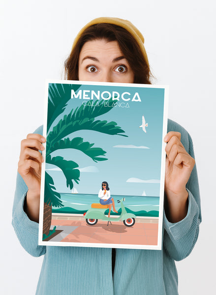 Póster y láminas neovintage Cala Blanca - Menorca