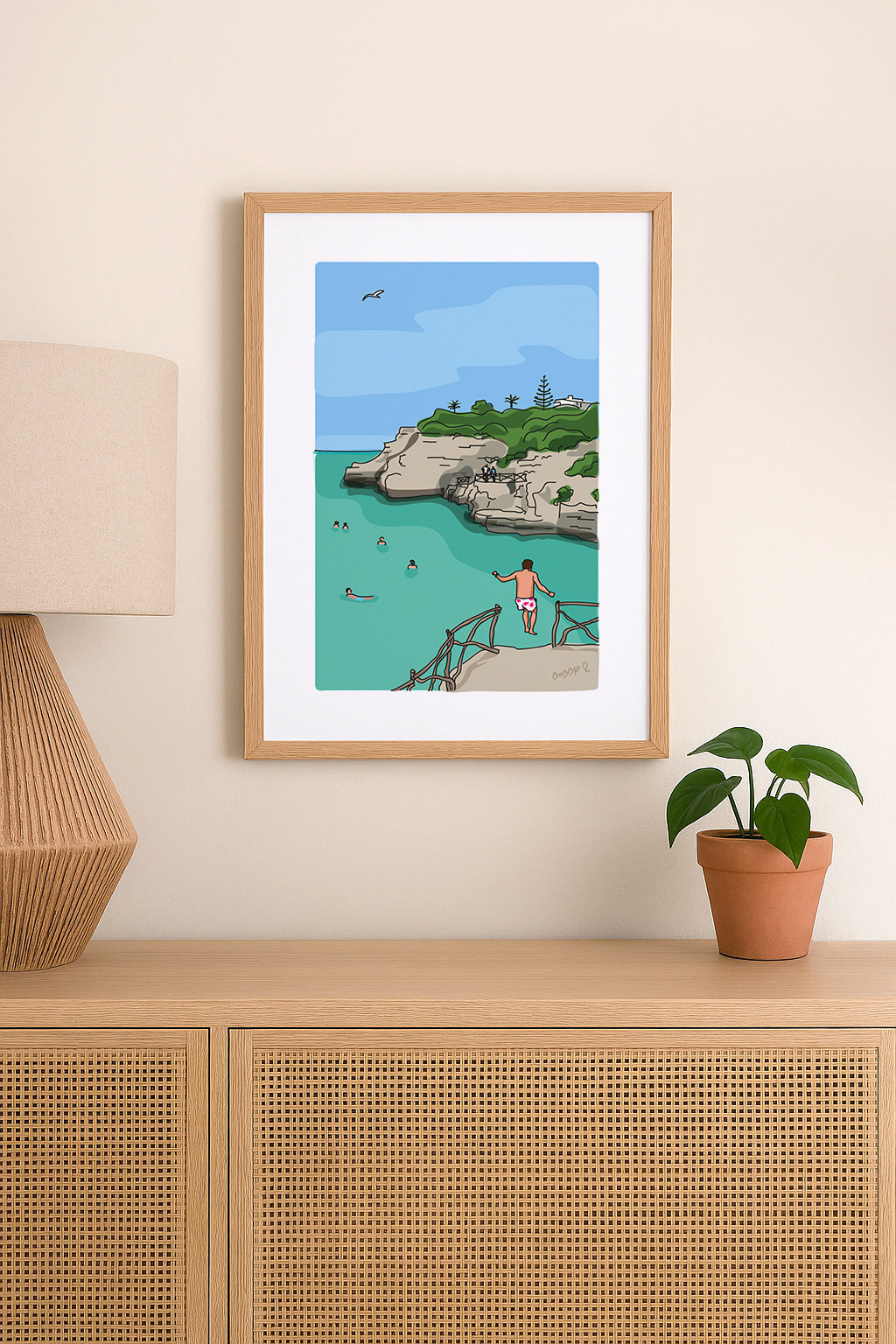 Cala en Brut Woodcut