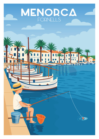 Póster y láminas neovintage Fornells - Menorca