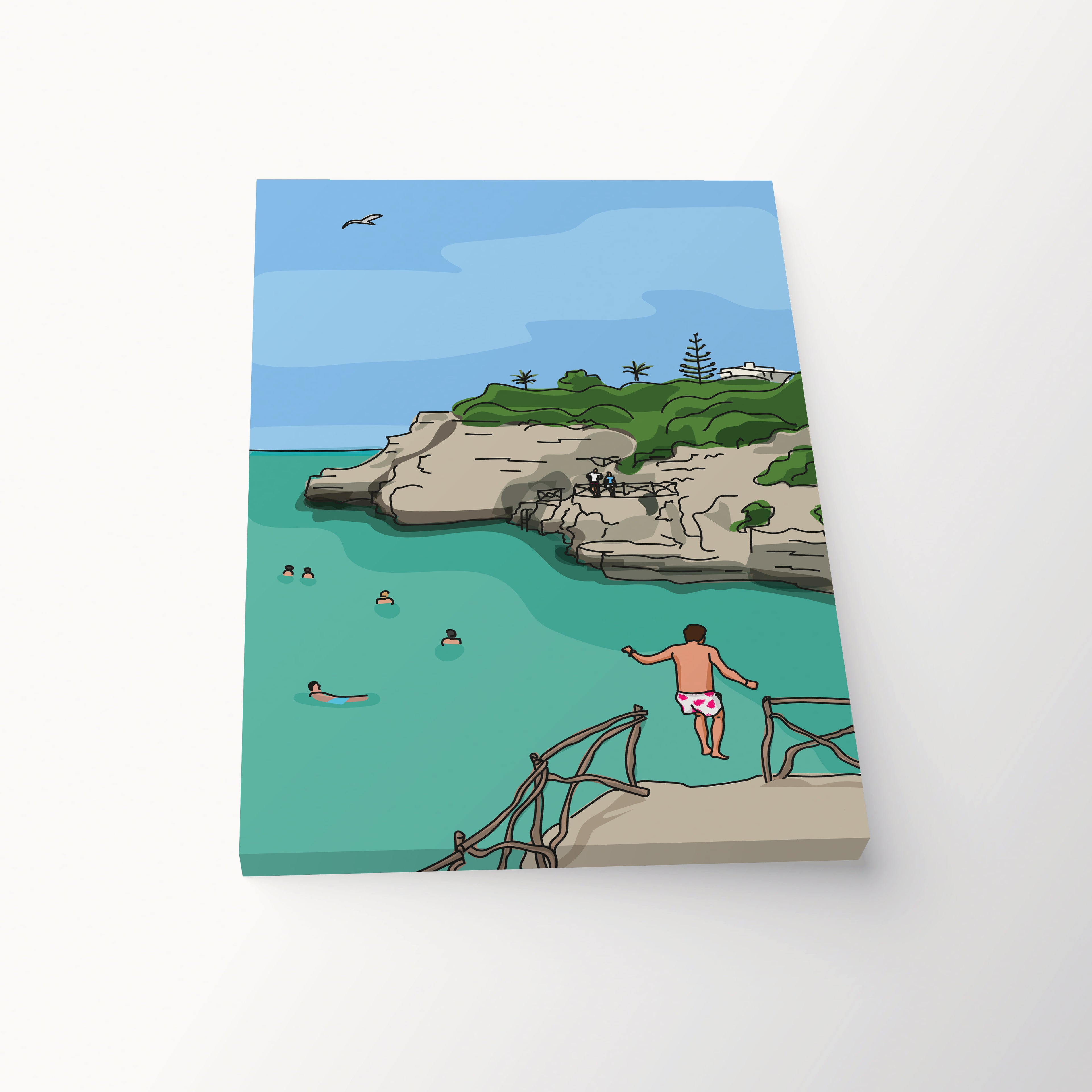 Cala en Brut Woodcut