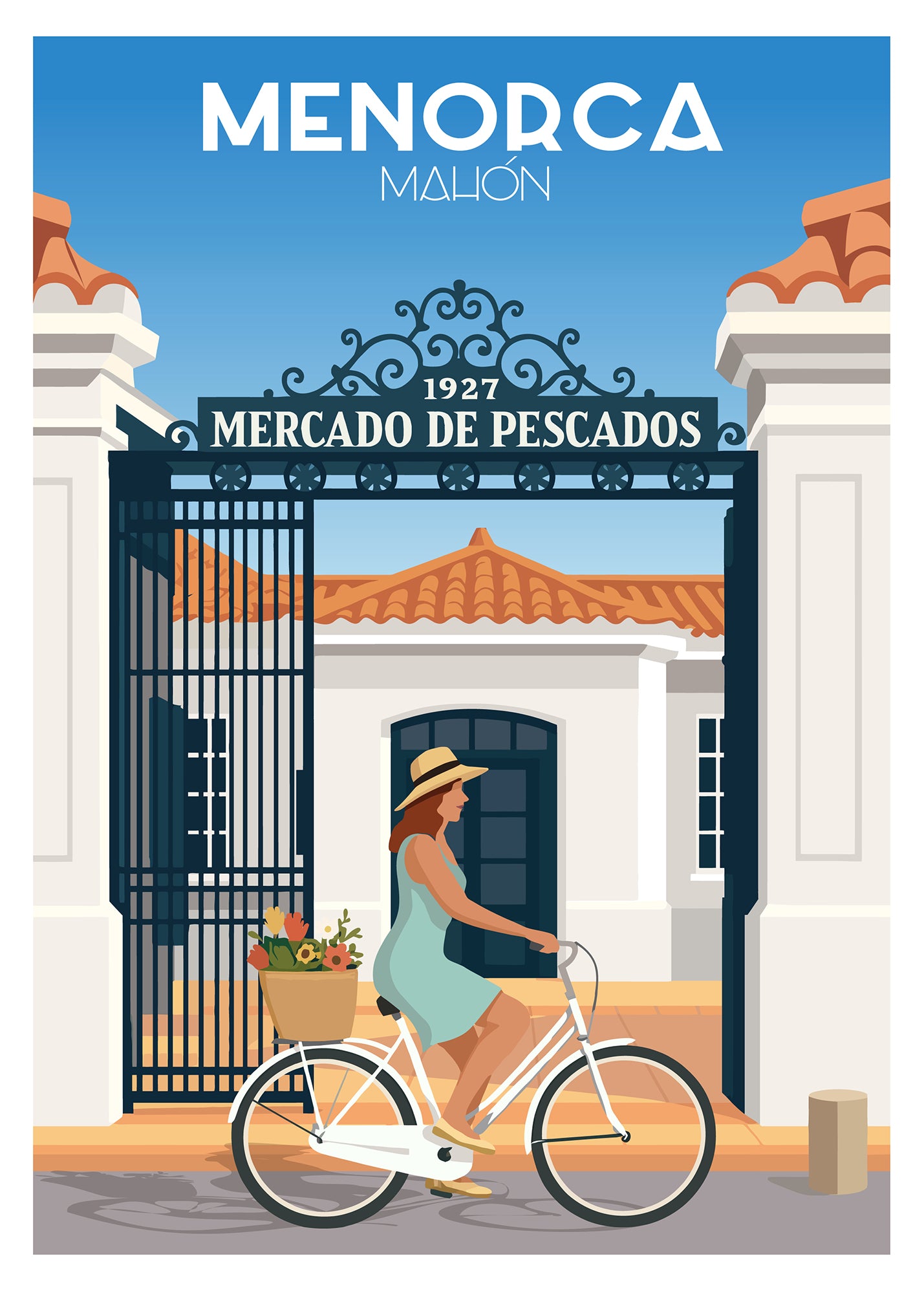 Póster y láminas neovintage Mercado de Pescados, Maó - Menorca