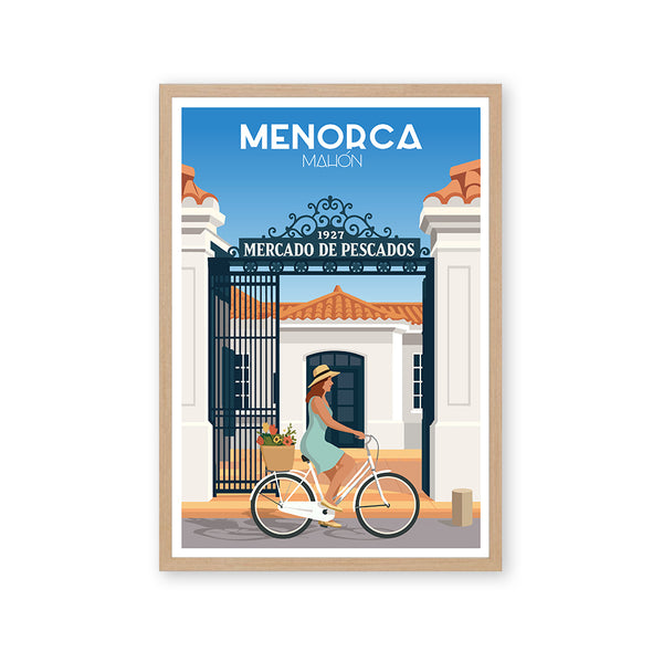 Póster y láminas neovintage Mercado de Pescados, Maó - Menorca