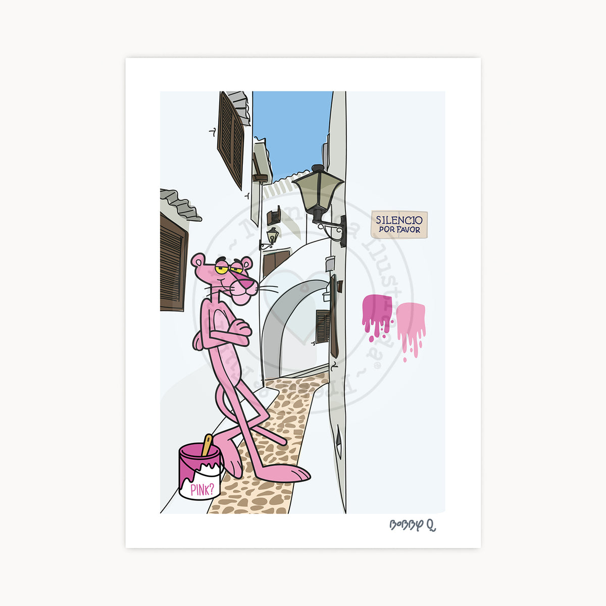 Banner Pantera Rosa Lámina Pantera Rosa en Binibeca – Menorca Ilustrada