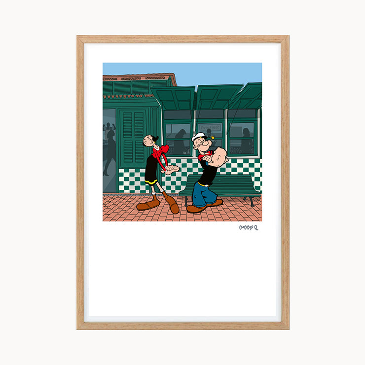 Lámina Popeye y Olivia en el Mercat des Peix