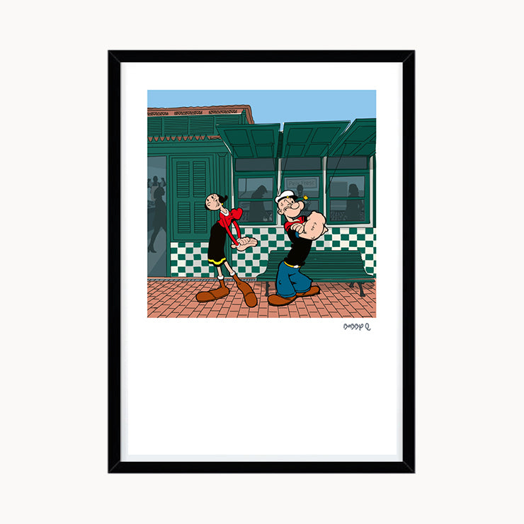 Lámina Popeye y Olivia en el Mercat des Peix
