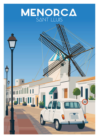 Póster y láminas neovintage Sant Lluís - Menorca