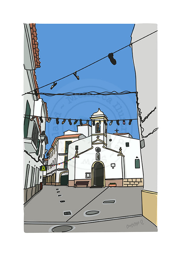 Print of Es Migjorn Church