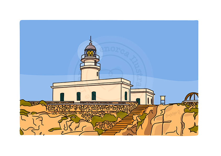 Lámina atardecer Faro de Cavallería