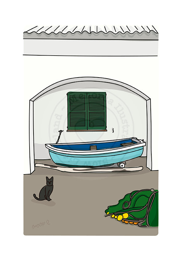 Petit imprimé de bateau à Na Macaret