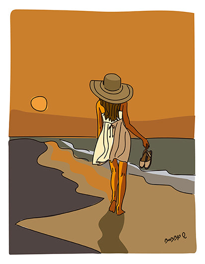 Sunset Print, Girl, Binimella