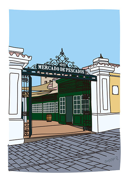 Lámina Mercado de Pescados Maó