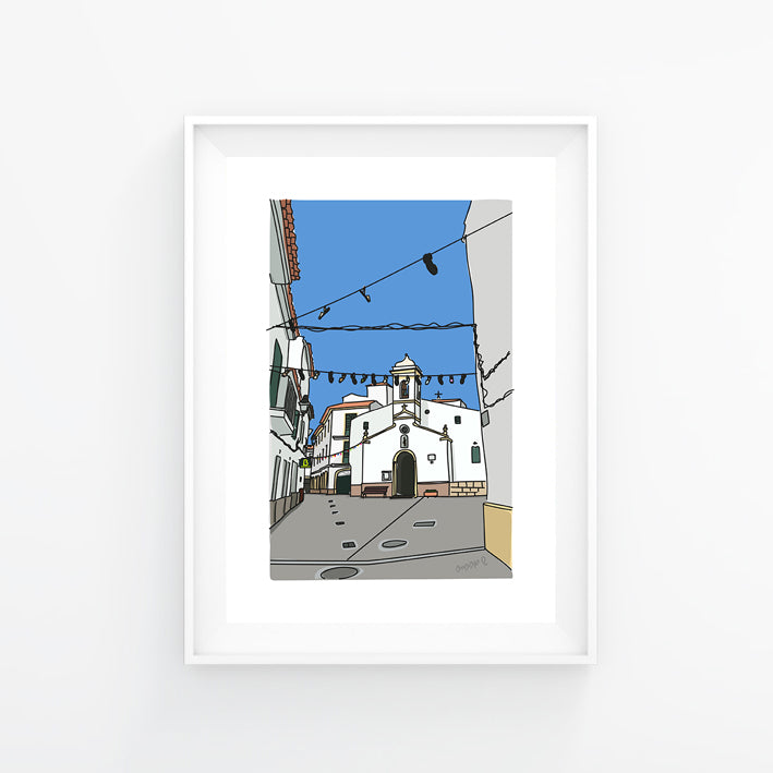 Print of Es Migjorn Church