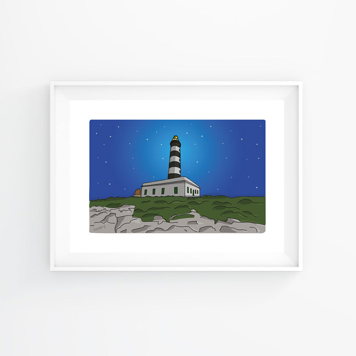 Print of the Isla de Aire lighthouse close-up