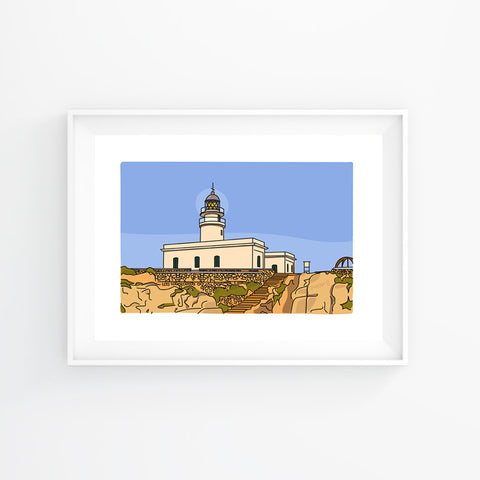 Lámina atardecer Faro de Cavallería