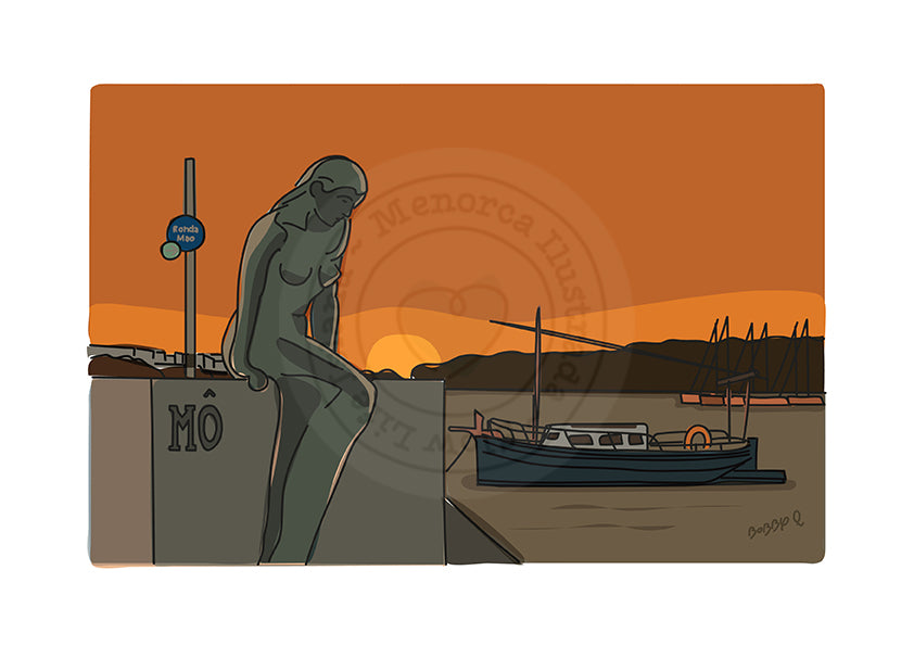 Mermaid print, port of Maó